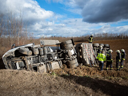 Karambol a 61-es főúton, Nagykanizsa határában, fotó: Gergely Szilárd