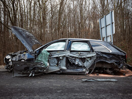 Karambol a 61-es főúton, Nagykanizsa határában, fotó: Gergely Szilárd