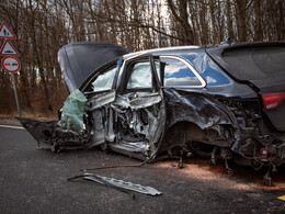 Karambol a 61-es főúton, Nagykanizsa határában, fotó: Gergely Szilárd