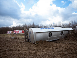 Karambol a 61-es főúton, Nagykanizsa határában, fotó: Gergely Szilárd