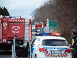 Karambol a 61-es főúton, Nagykanizsa határában, fotó: Gergely Szilárd