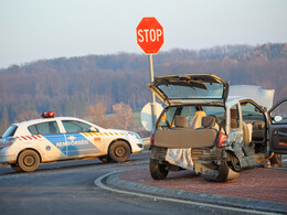 Baleset a 61-es út Kanizsát elkerülő szakaszán, fotó: Gergely Szilárd