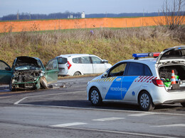 Baleset Nagykanizsán, a 7-es út városi szakaszán, fotó: Gergely Szilárd