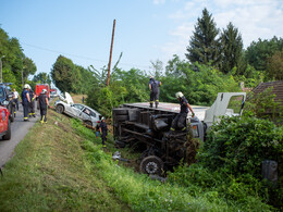 Hármas karambol a 74-es főúton, fotó: Gergely Szilárd