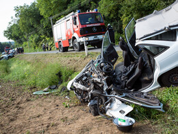 Hármas karambol a 74-es főúton, fotó: Gergely Szilárd