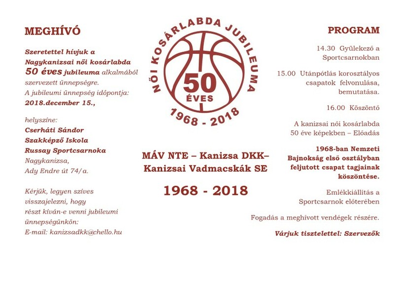 Női Kősárlabda 50 éves Jubileuma 