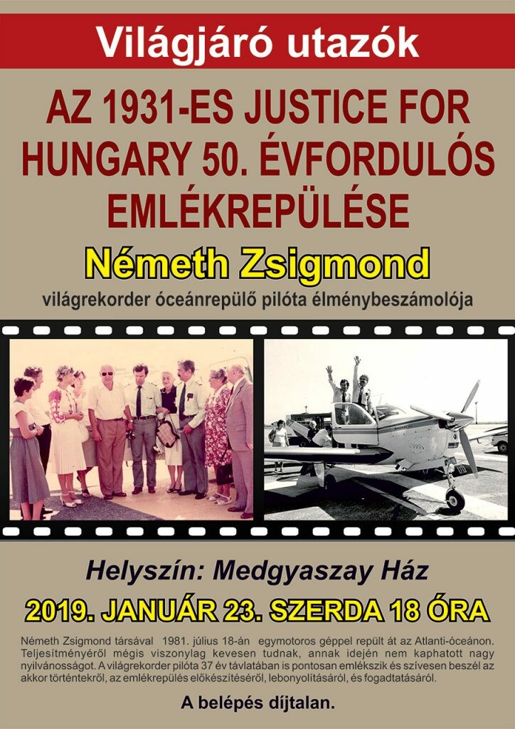 Az 1931-es Justice for Hungary 50. évfordulós emlékrepülése