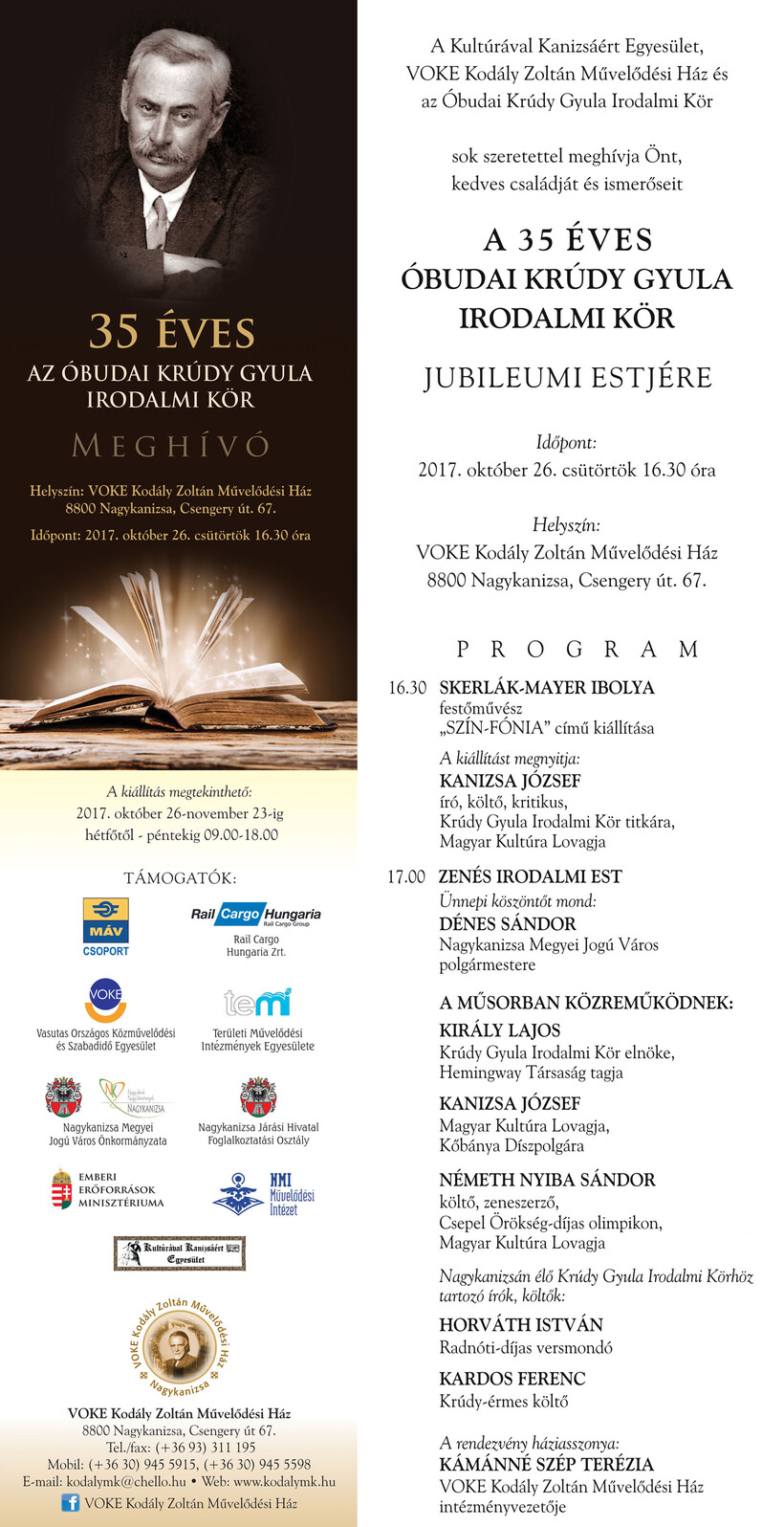 Krúdy Gyula Irodalmi Kör jubileumi est