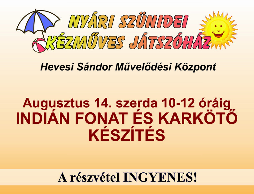 Játszóház – indián fonatok és karkötők