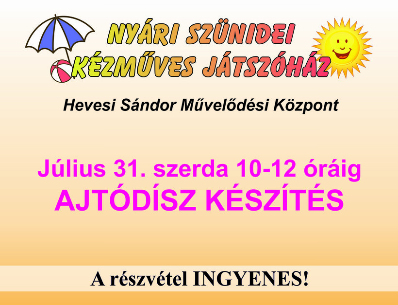 Játszóház – ajtódíszek készítése