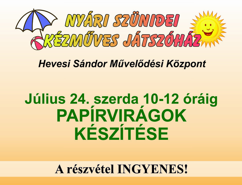 Játszóház – papírvirágok készítése