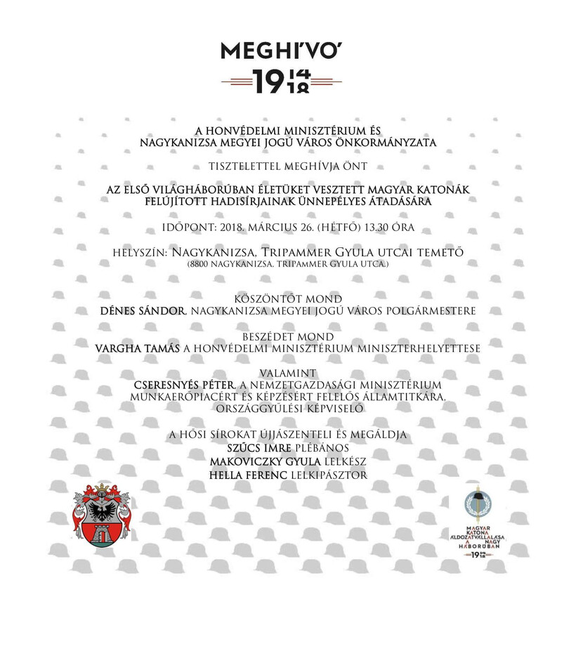 Felújított hadisírok ünnepélyes átadása