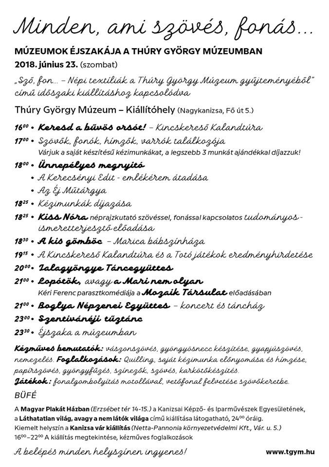 Múzeumok Éjszakája a Thúry György Múzeumban