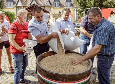 Magyarok Kenyere - Összeöntötték a kárpátaljai magyar gazdák által összegyűjtött búzát Nagydobronyban