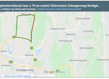 Bizonyítási kísérlet miatt lezárják a 74-es főutat Zalaegerszeg közelében vasárnap