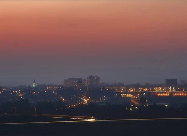 Nagykanizsa látképe  a Csónakázó tó melletti kilátóról